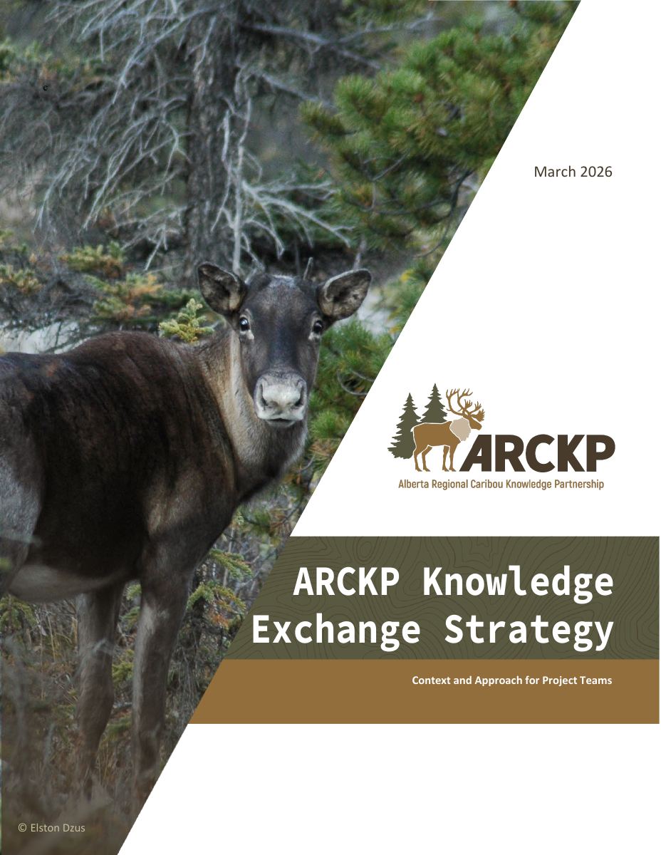 Cover of a knowledge exchange strategy, with a caribou photograph